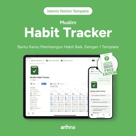 Promosi template Notion Muslim Habit Tracker Arihna