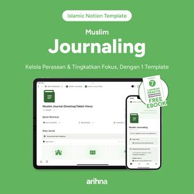 Promosi template Notion Muslim Journaling Arihna